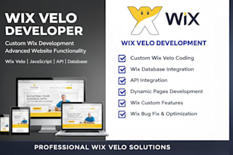 be your wix velo developer for wix code, database, api and dynamic pages