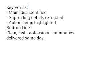 turn your video, podcast, or document into a clean summary brief
