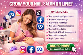 be your nail salon social media manager nail tech instagram marketing