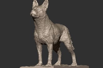 sculpt your pet from photo,dog,puppy,memorial realistic dog statue,stl for print