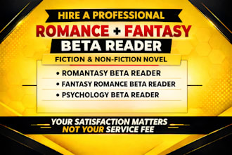 beta read your romance, romantasy  fantasy romance manuscript