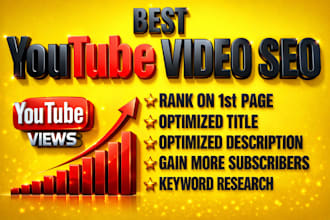 youtube SEO and ranking specialist for real growth