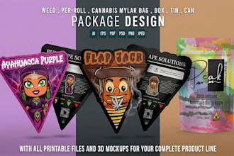 design premium cbd packaging, cannabis box, vape, mylar bag and physical testing