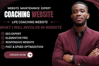 do coach wordpress website, website maintenance, life coaching  website