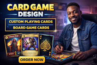 design professional card game, trading cards, and board game deck