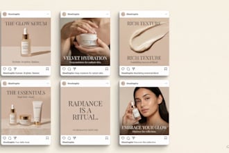 design aesthetic beauty and skincare social media posts