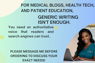 counsel, write expert medical, health, and nursing articles