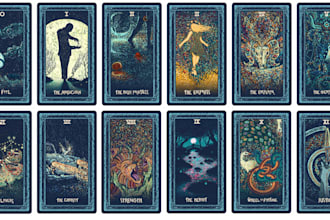 create custom card game design, playing card, tarot, card deck, fantasy card