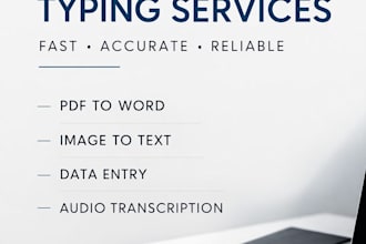 be your expert typist for any typing work