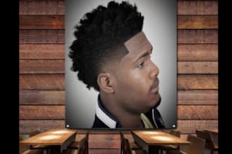 teach high class afro haircut barbing