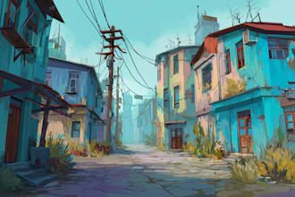 design 2d game concept art background and environment