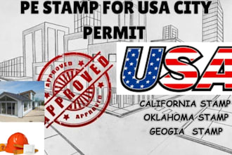 architectural pe stamp california, oklahoma, georgia, USA city permit floor plan