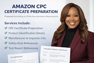 create cpc certificate for amazon childrens product cpsia compliant