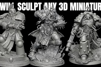 sculpt custom 3d figurine miniature dnd tabletop mini figure 3d model stl 3d toy