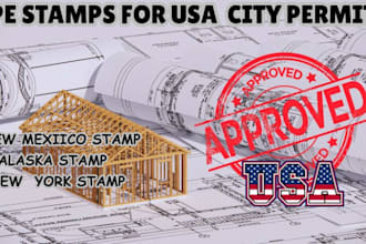 licensed pe stamps for new mexico, alaska, newyork stamps mep city permit  plan