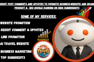 promote ai travel website, iptv link, comments saas product via reddit marketing
