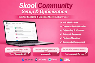 setup skool online community skool community setup skool community manager