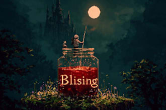 create steam capsule art in pixel art style