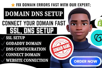 connect domain, setup dns, and fix SSL on godaddy or cloudflare