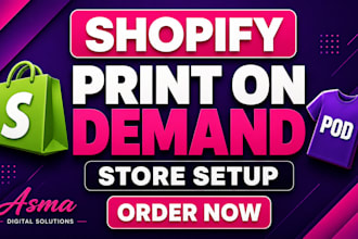 create a new shopify store for print on demand with printify and printful