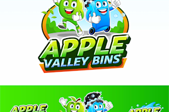 design a professional trash bin cleaning and waste management company logo