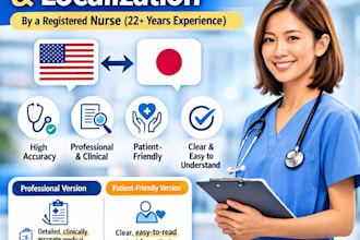 medical translation english to japanese by registered nurse