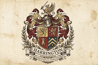 design an elegant heritage family crest logo for your brand