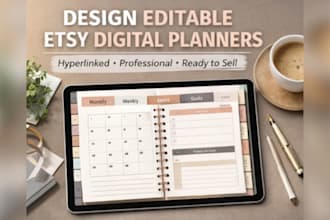 do editable etsy digital planner design etsy digital products etsy hyperlink