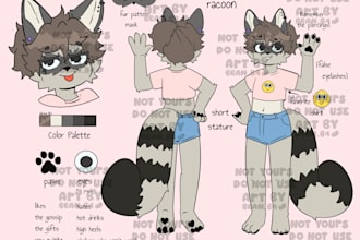 draw reference sheet of your furry character