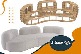 create 3d model of sofa and cnc cuting drawing