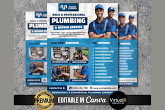 design handyman plumber electrician service flyer local contractors home service