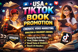 usa tiktok book promotion cinematic video marketing amazon children ebook promo
