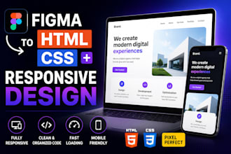 convert figma to responsive HTML CSS website