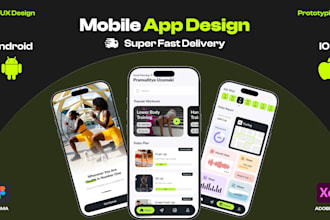 design figma app UI UX with interactive prototype