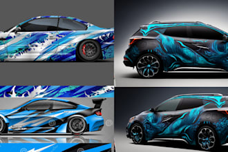 design eye catchy vehicle wrap for cars, pickups, trailers and bikes