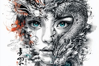 do original tattoo design in japanese irezumi style