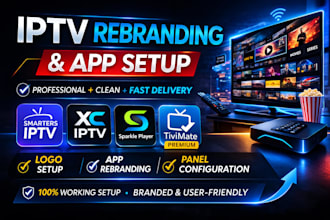 smarters iptv rebranding sparkle player, xciptv tivimate premium iptv logo