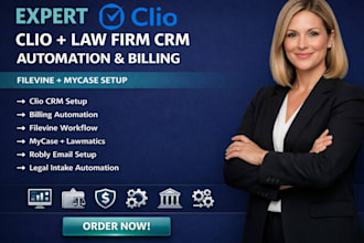 setup clio, clio automation, filevine, mycase lawmatics crm, clio billing robly