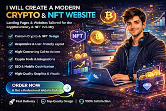 design modern crypto nft landing page or website on wordpress