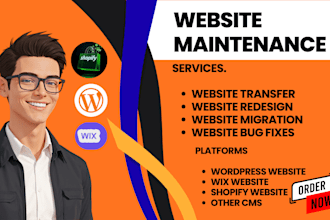 create or redesign wordpress, wix, shopify website professionally, website dev