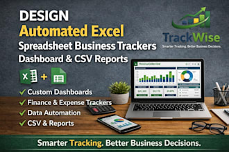 design automated excel spreadsheet business trackers dashboard and csv reports
