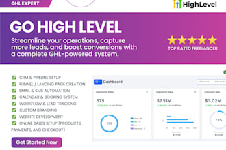 build a fully automated gohighlevel and saas system with CRM, funnels, website