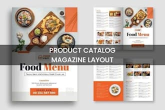 create food menu coffee sales product catalog catalogue magazine layout lookbook