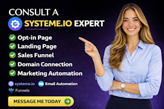 build systemeio optin page, landing page sales funnel, SEO, domain connect setup