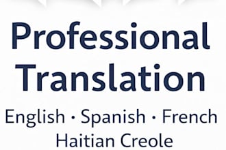 translate english, french, spanish and haitian creole