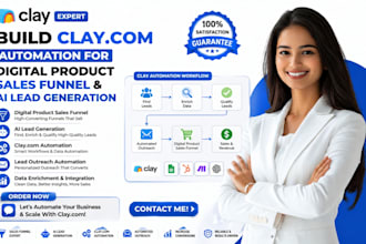 build claycom automation for digital product sales funnel and ai lead generation