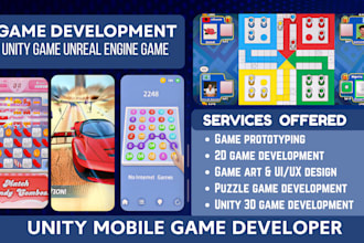 do mobile game development in unity 2d 3d video game for android ios web game