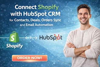 connect shopify with hubspot crm contacts deals orders sync and email automation
