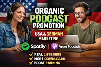 do organic spotify podcast promotion USA german apple podcast marketing