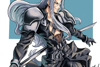 draw your character or fanart in final fantasy, tetsuya nomura style